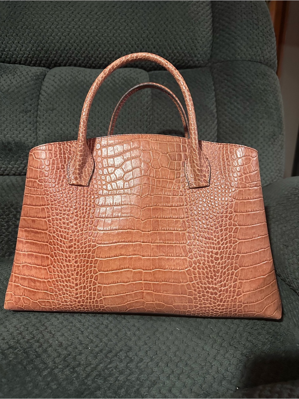 Elegant Genuine leather croc embossed Tote Bag